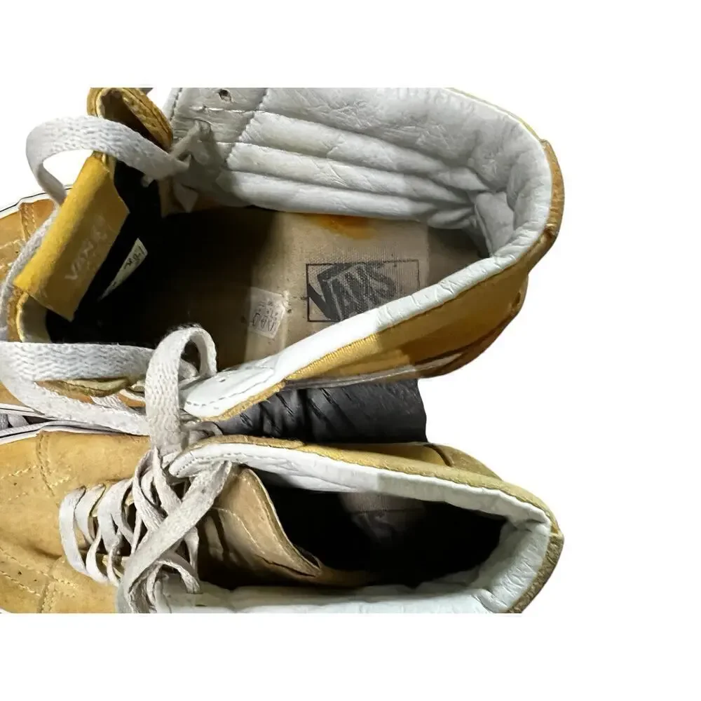 VANS Men’s Mustard Yellow Hi Top Suede & canvas SK8 Old Skool Size 6.5
